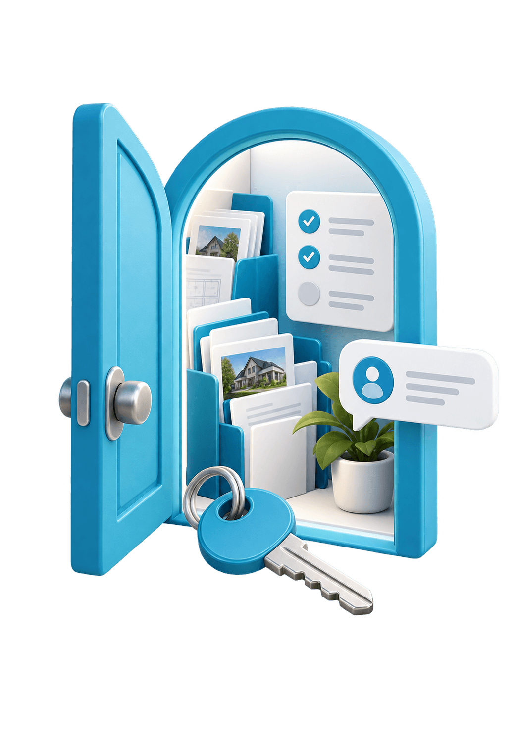 3D illustration for Customer portal with login