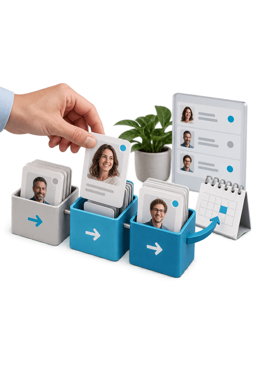 3D illustration for Fully custom CRM platform