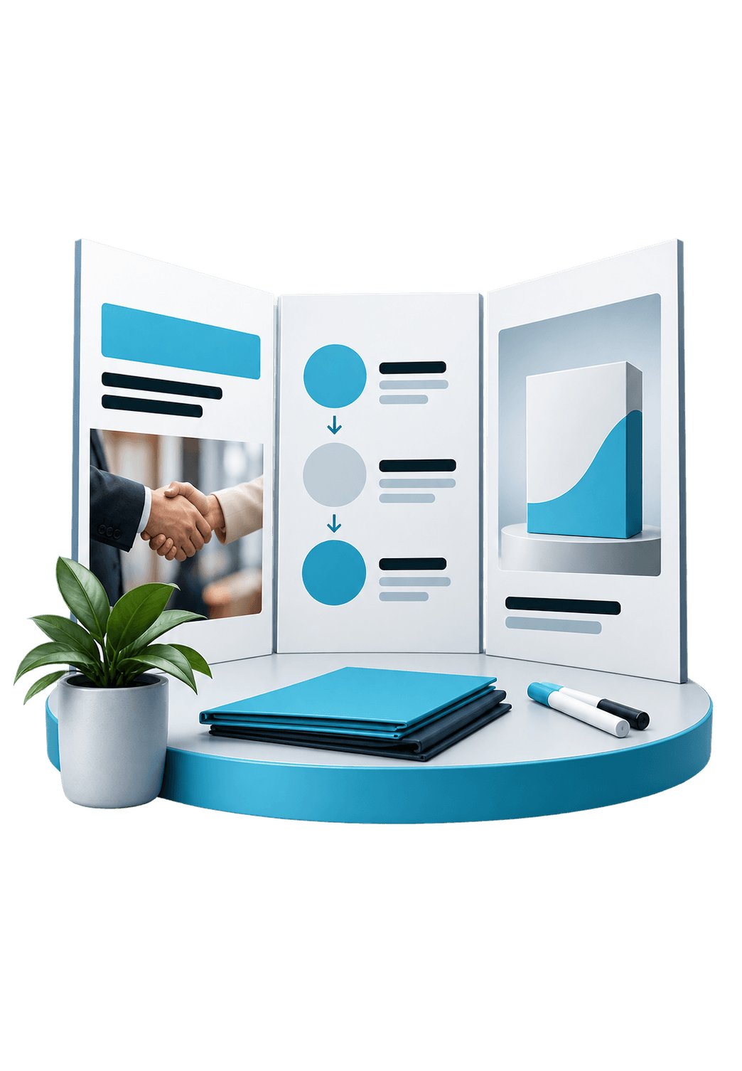 3D illustration for Presentation / pitch deck