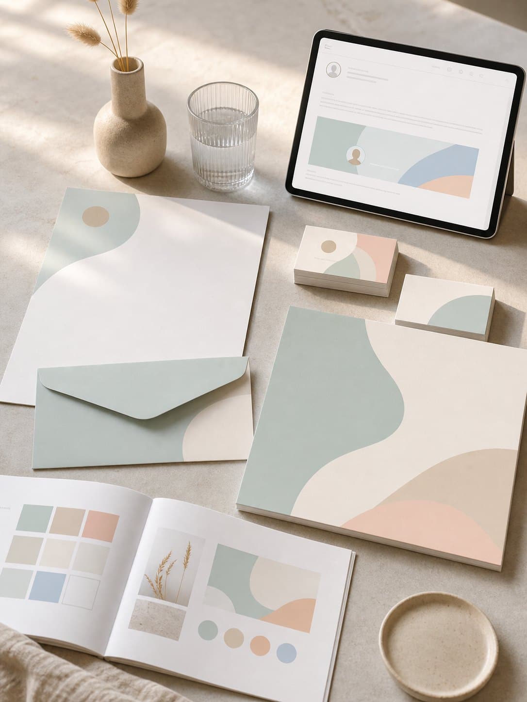 Example of brand style package: Briefpapier en digitale middelen