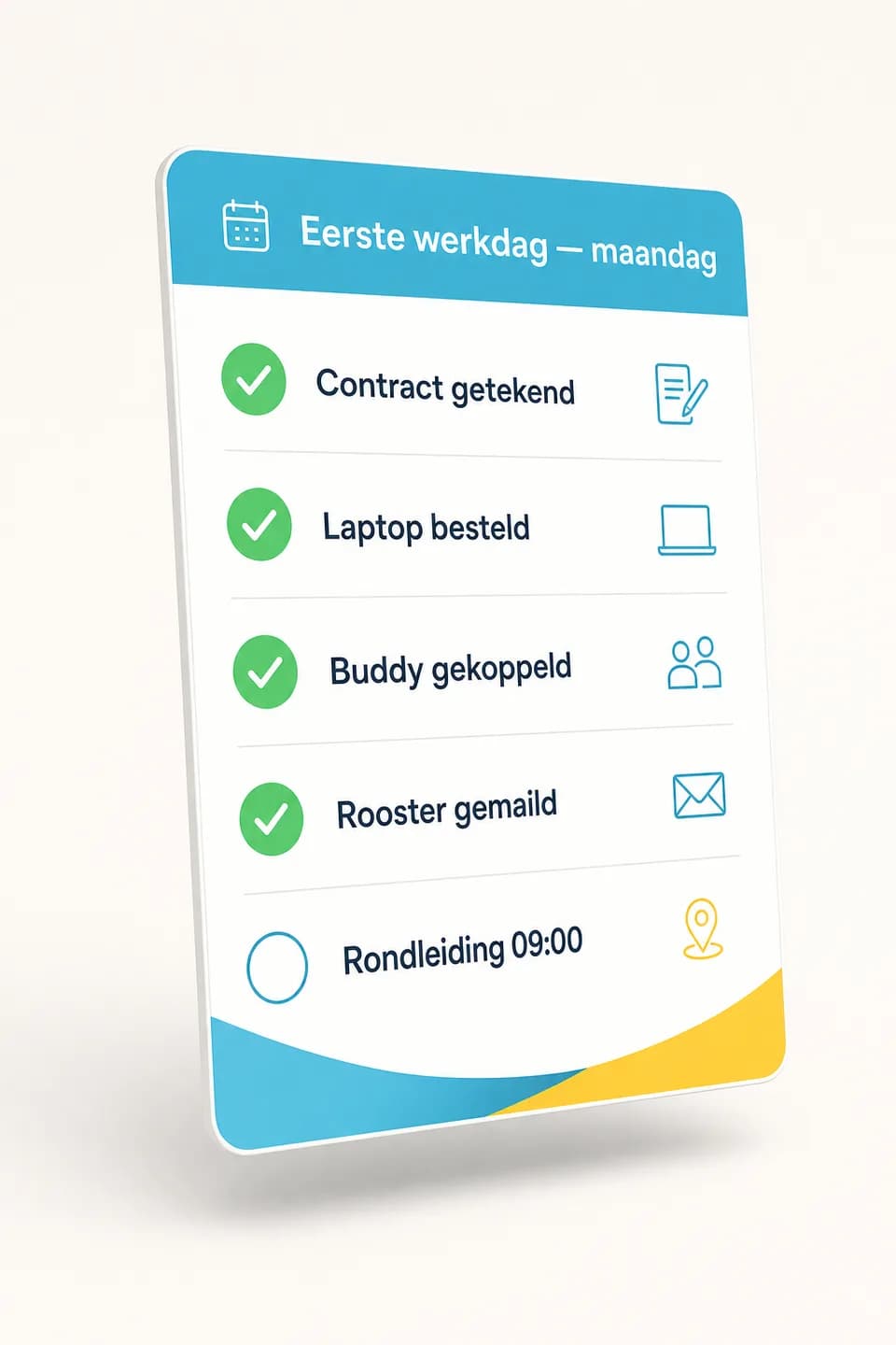 De eerste werkdag voorbereiden