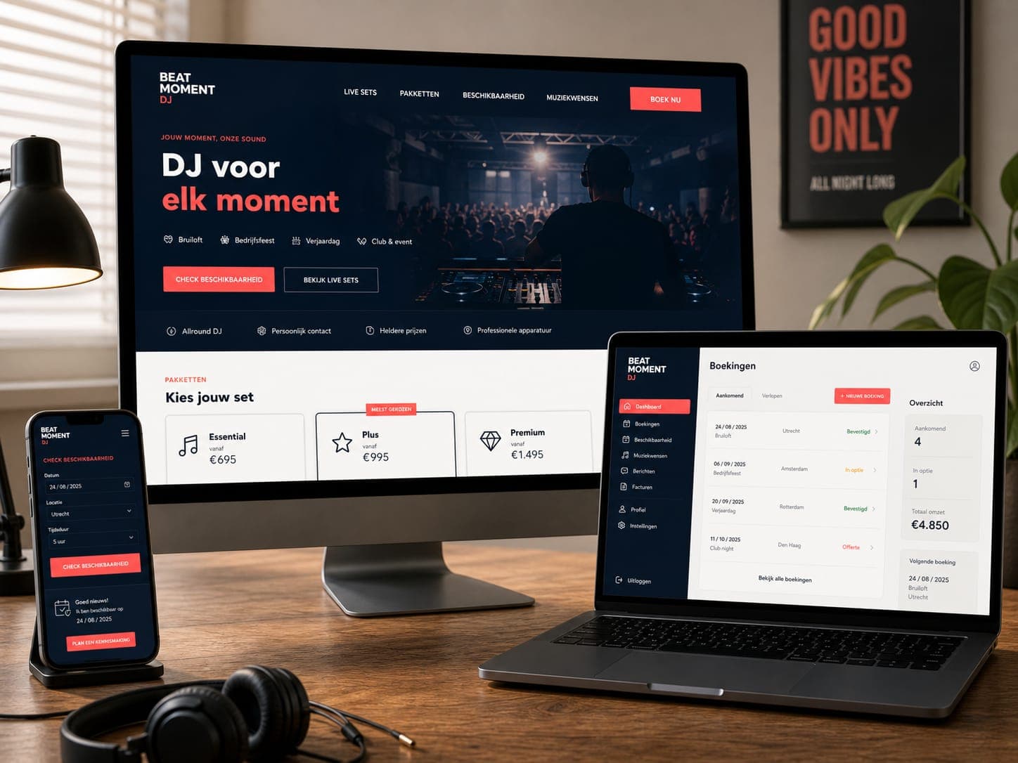 Platform mockup for DJ