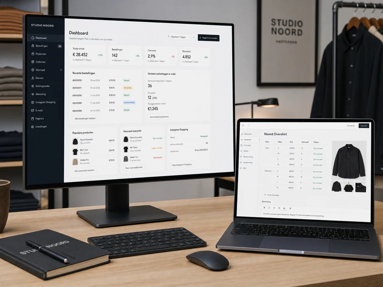 Admin dashboard for a fashion & webshop