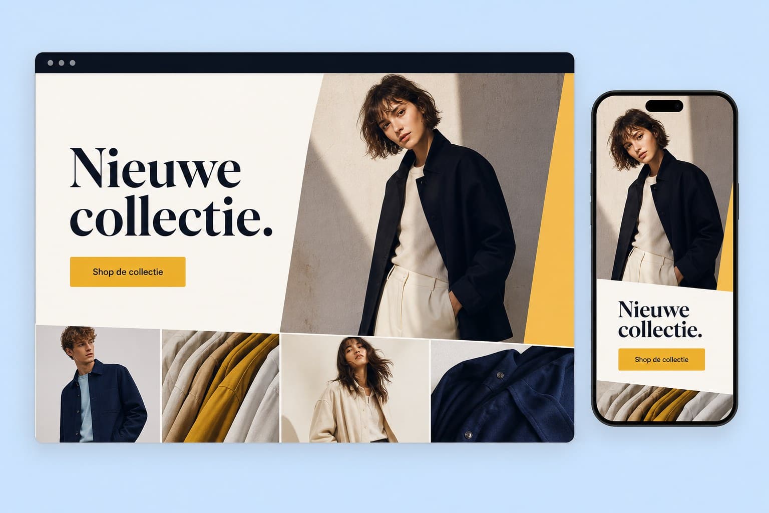 Website mockup for fashion & webshop
