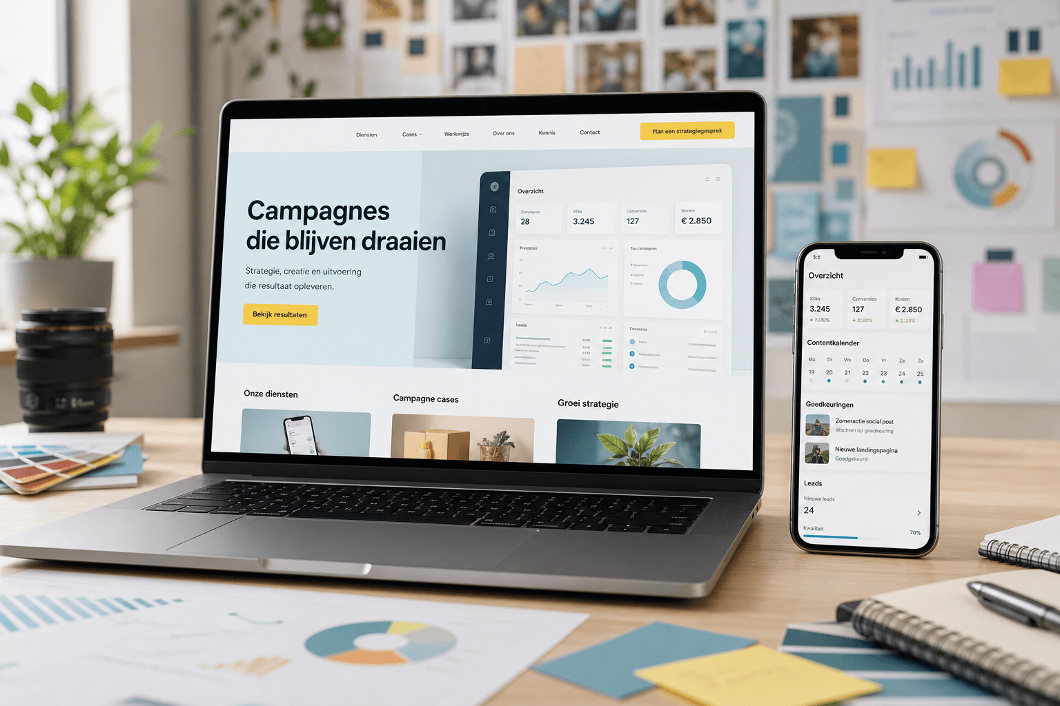 Platform mockup for marketing agency