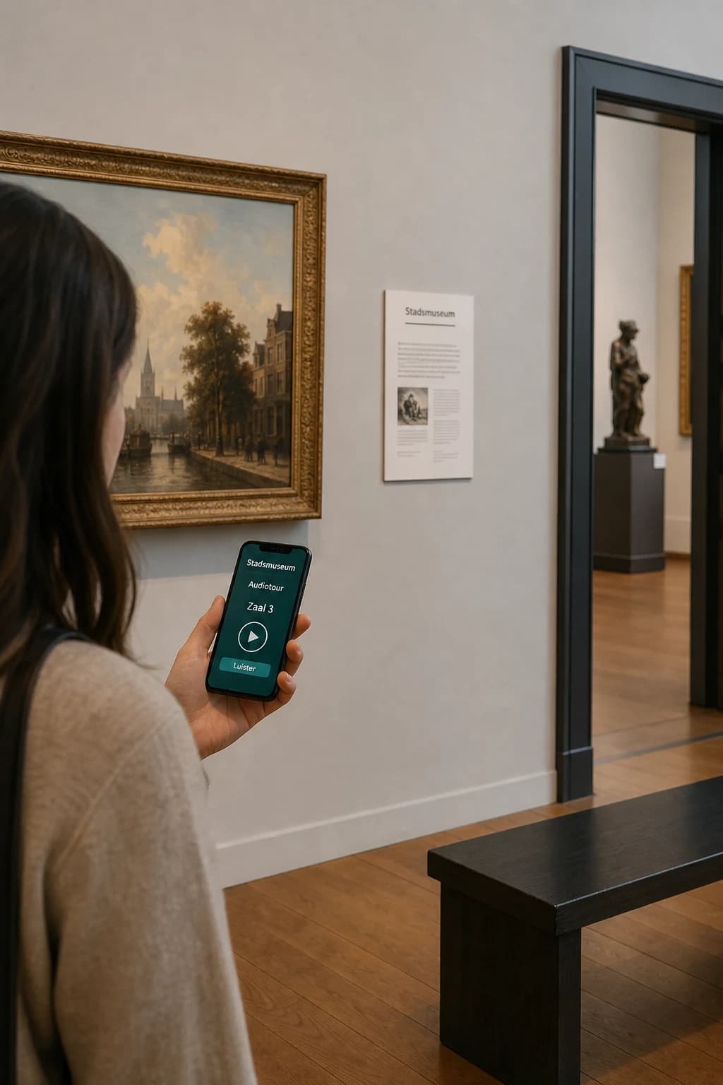 Een iPhone-app in gebruik
