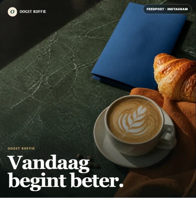 Example of social media management: Een ontworpen feedpost