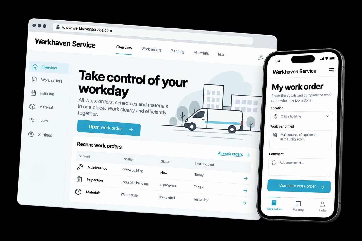 Example of android app on desktop and phone