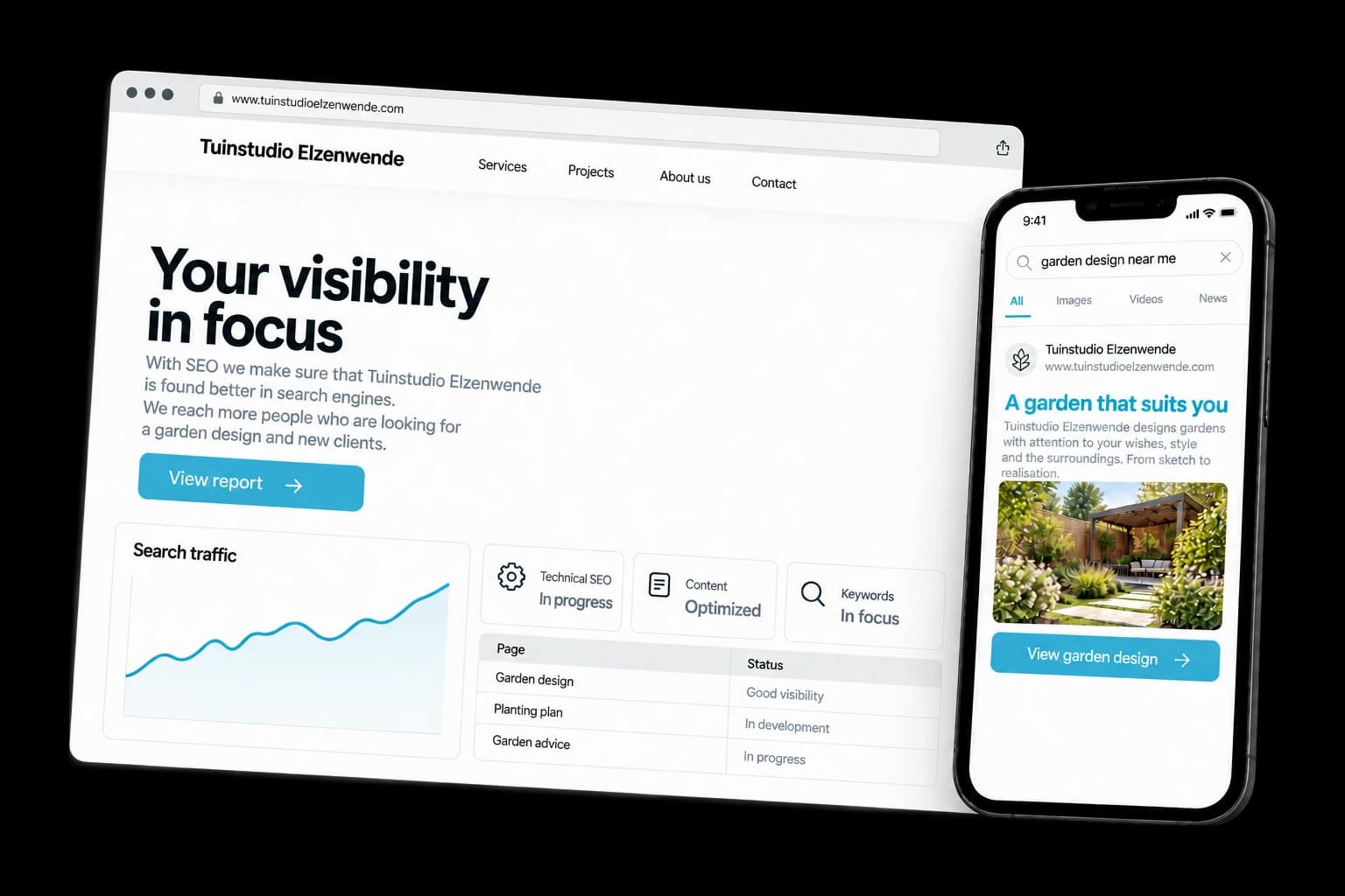 Example of SEO on desktop and phone