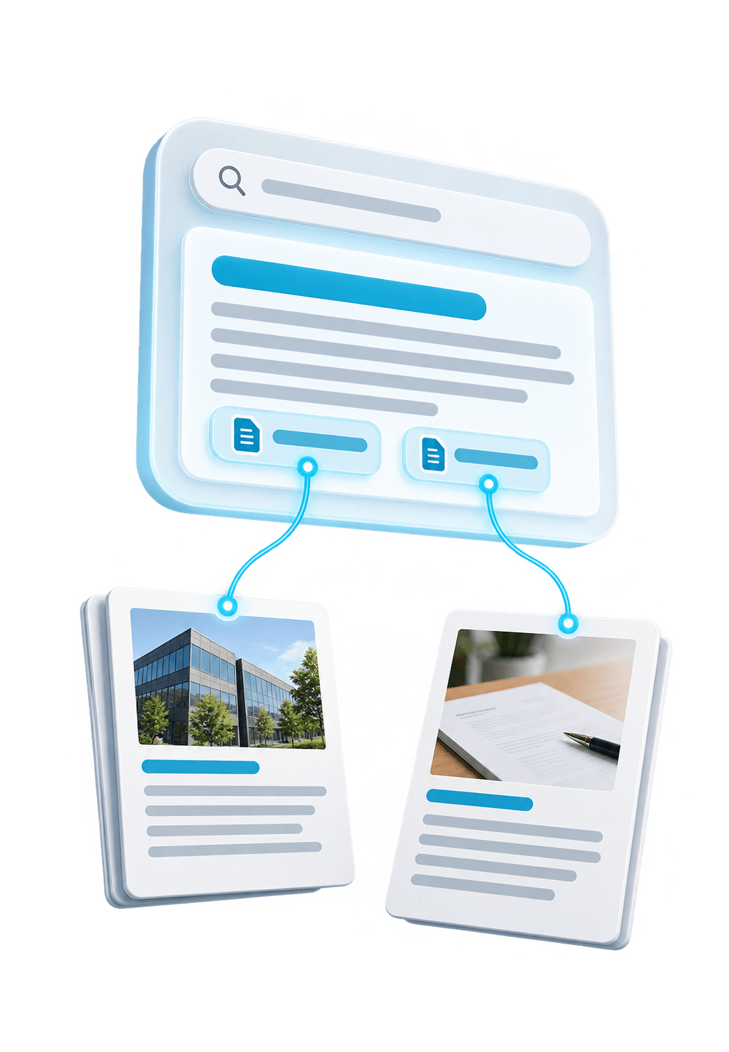3D illustration for AI search visibility