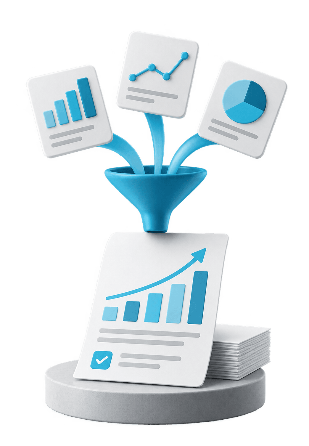 3D illustration for Analytics & reporting