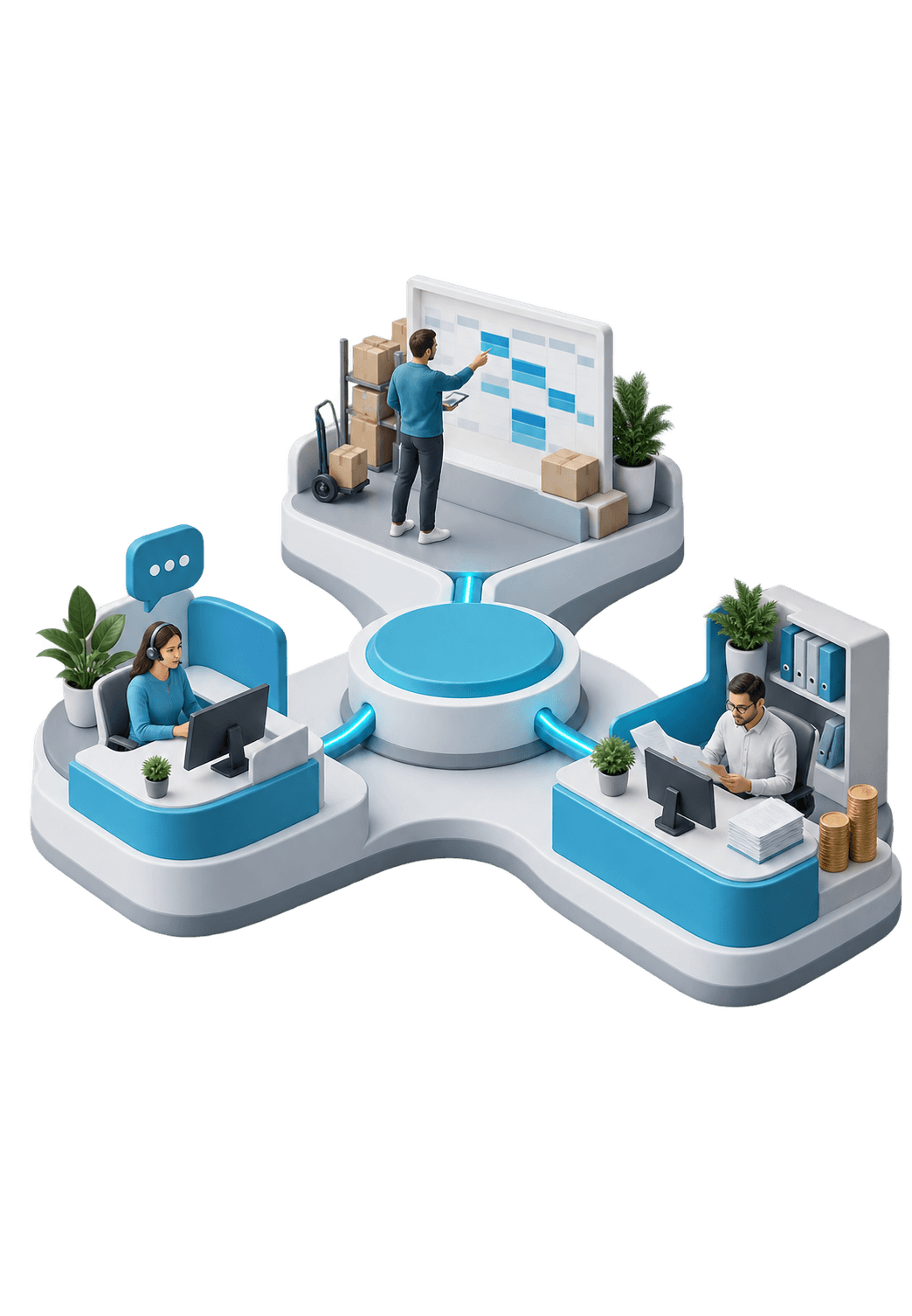 3D illustration for Custom business platform