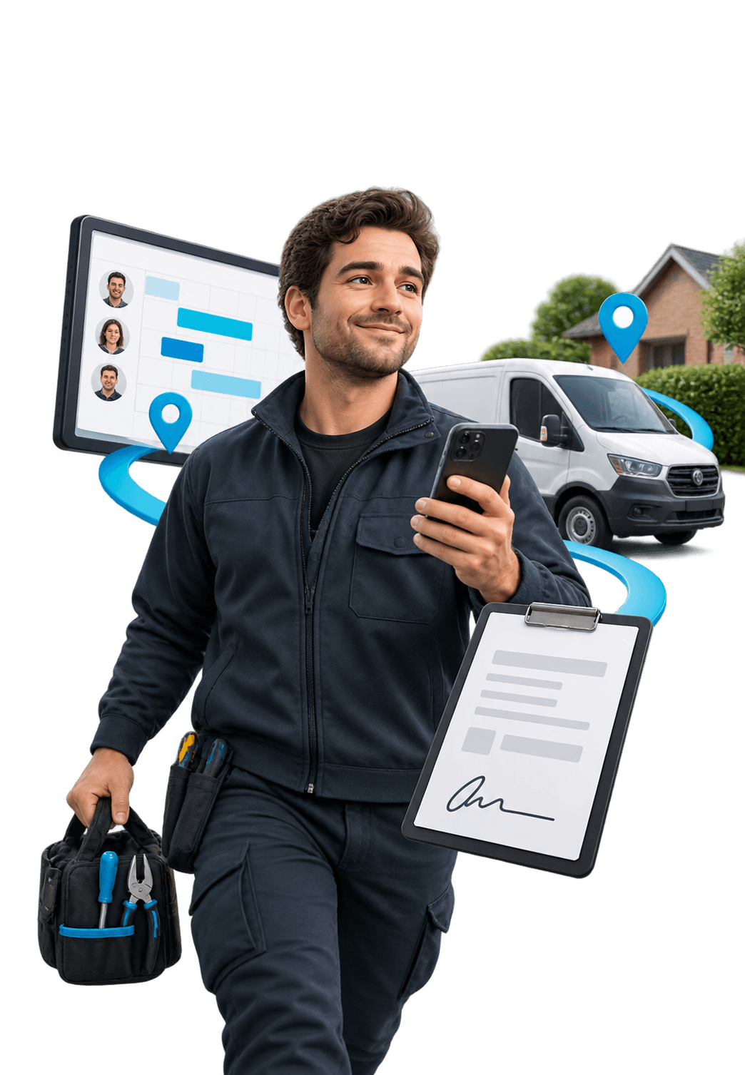 3D illustration for Field service platform