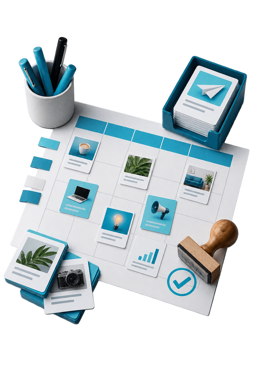 3D illustration for Content calendar & planning