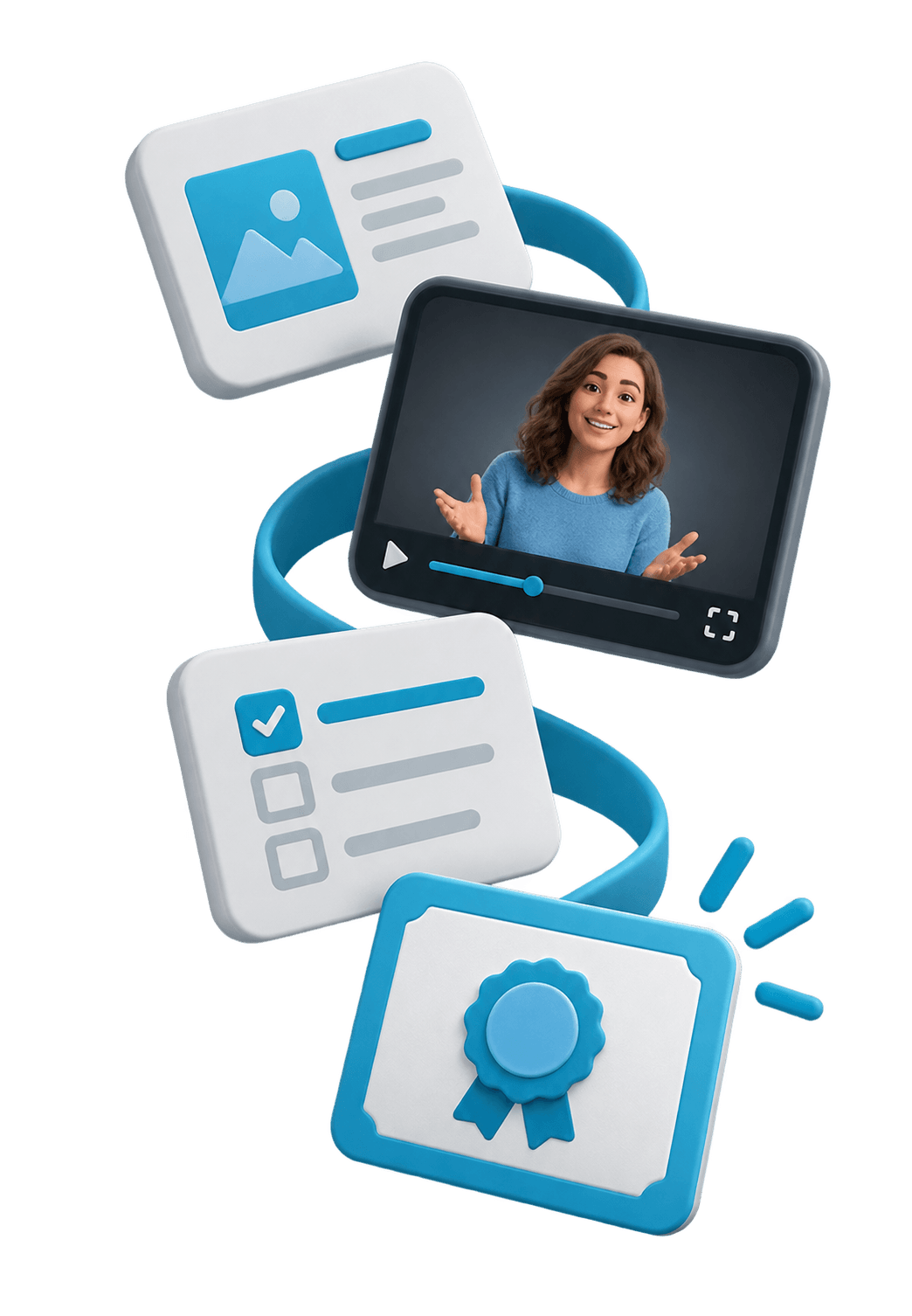 3D illustration for E-learning platform