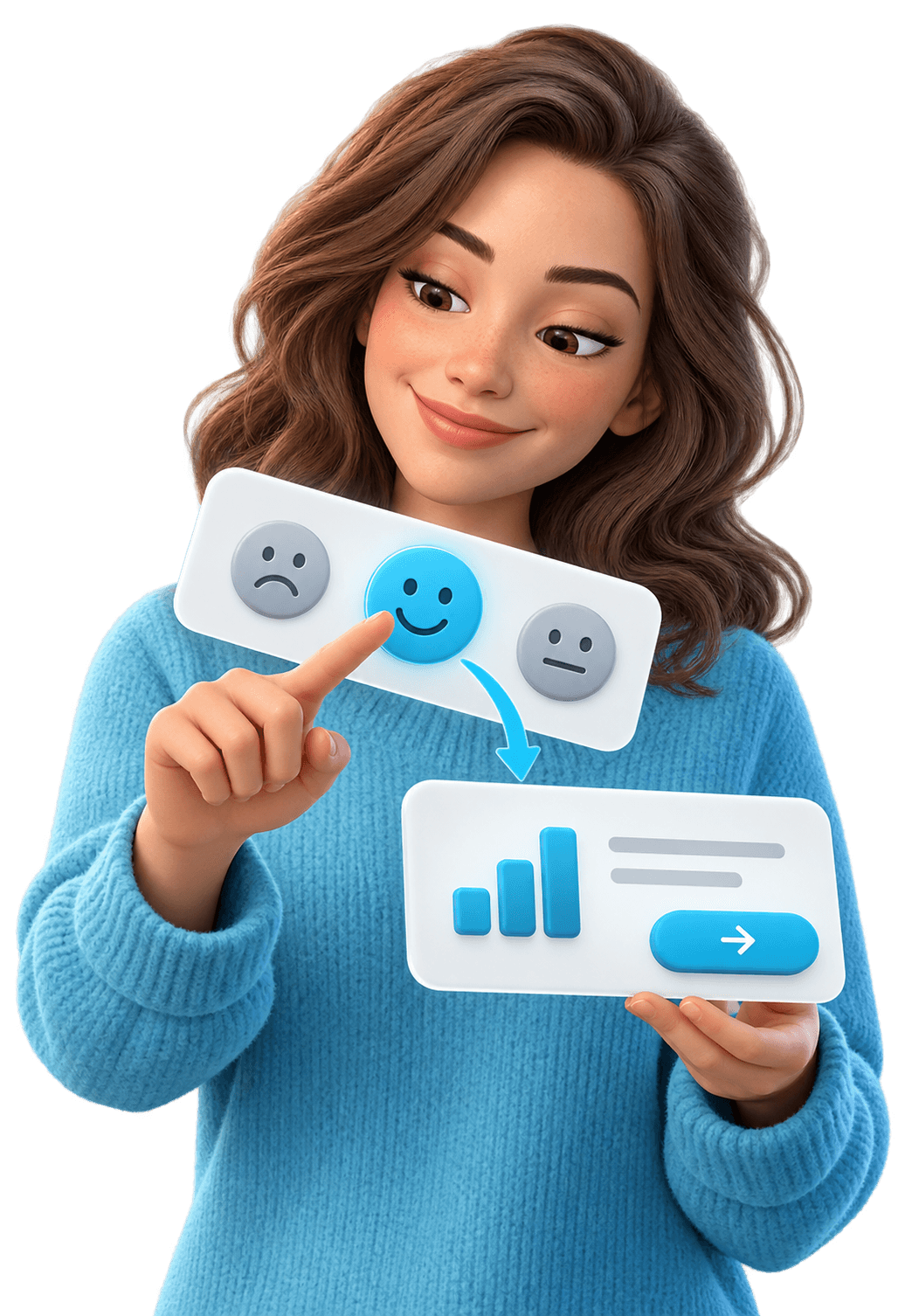 3D illustration for Smiley feedback on your site