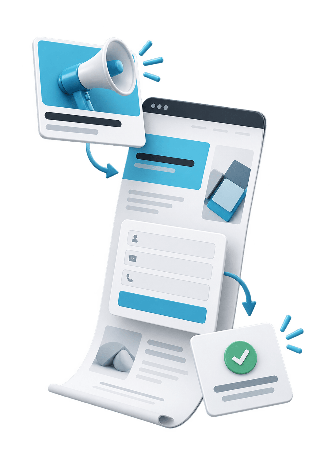 3D illustration for One-page website
