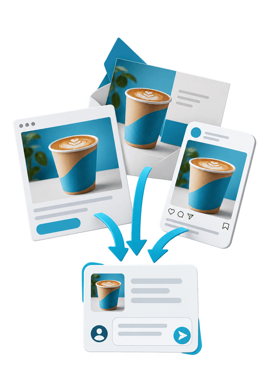 3D illustration for Online marketing