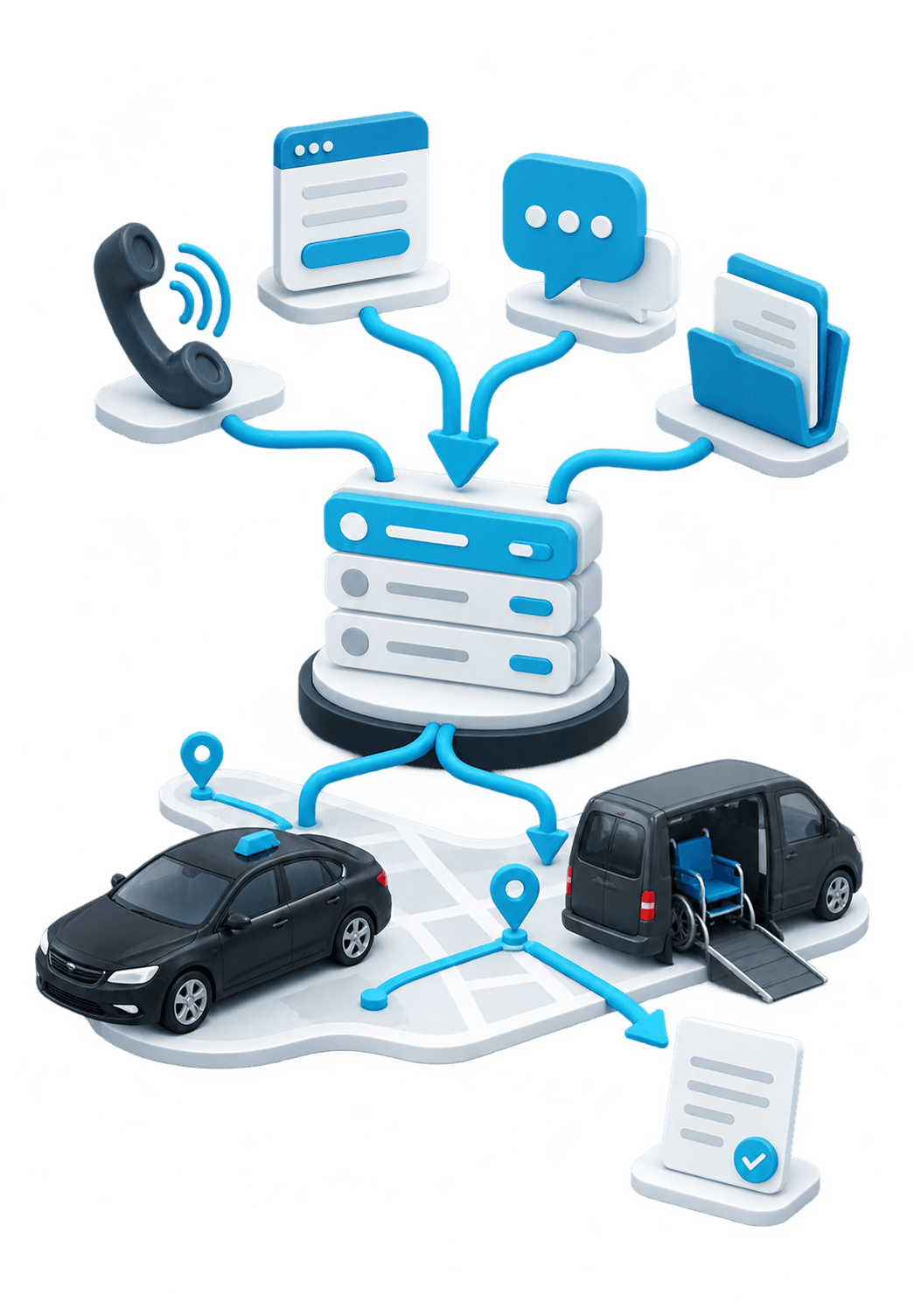 3D illustration for Taxi & transport platform