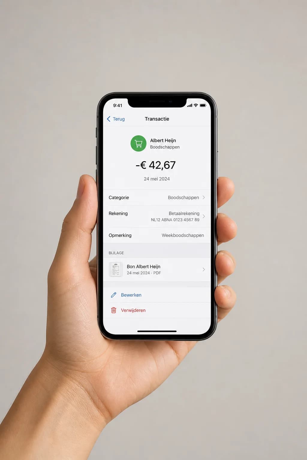 Example of ios app (iphone & ipad): Een klanttaak op iPhone