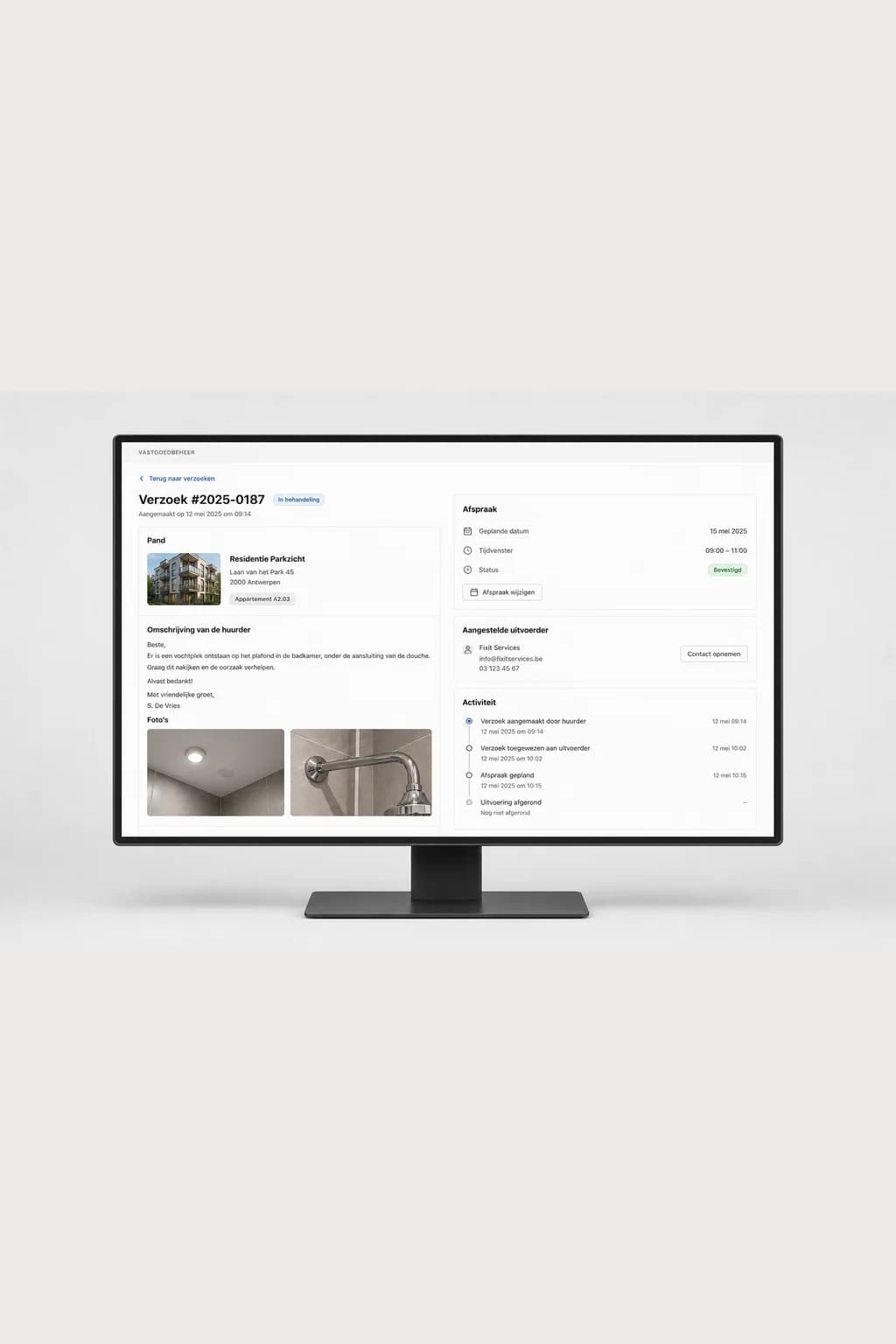 Example of real estate & management platform: Objecten en aanvragen