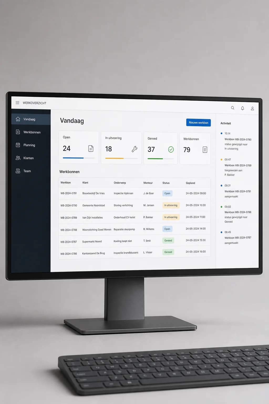 Example of web application / saas: Werk en planning in je browser