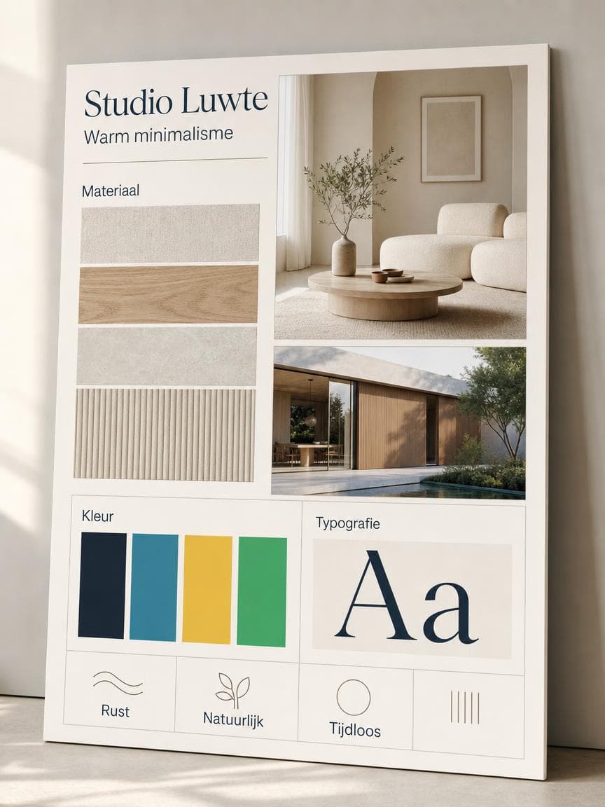 Example of professional mood board: Kleur en materiaal als richting