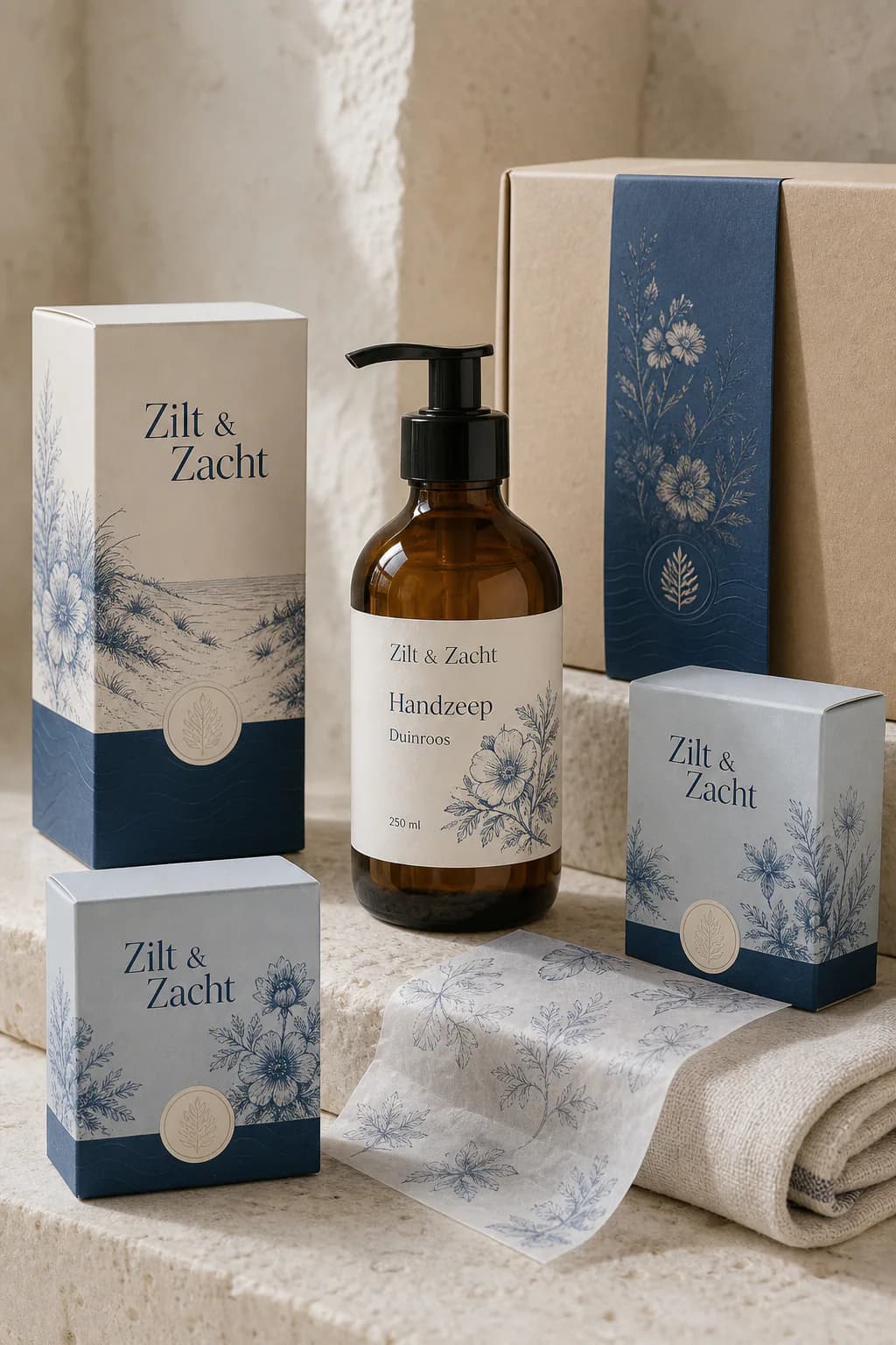 Example of packaging design: Doos, etiket en productlijn