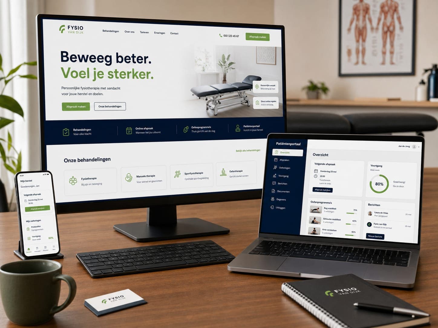 Platform mockup for physiotherapist