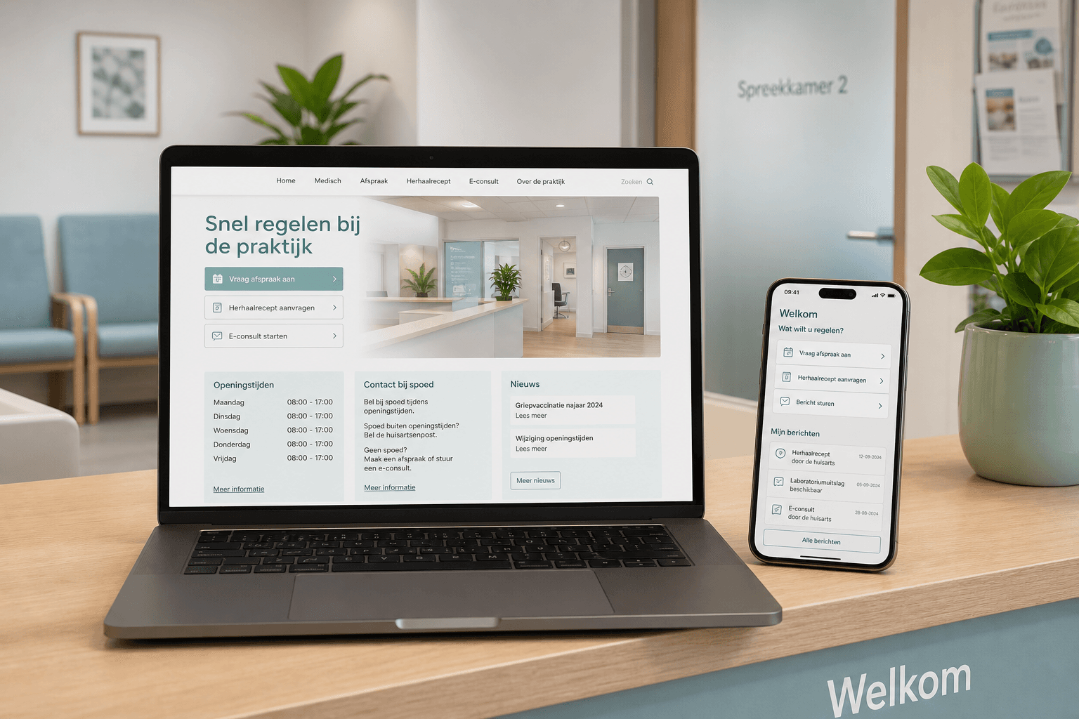 Platform mockup for general practice