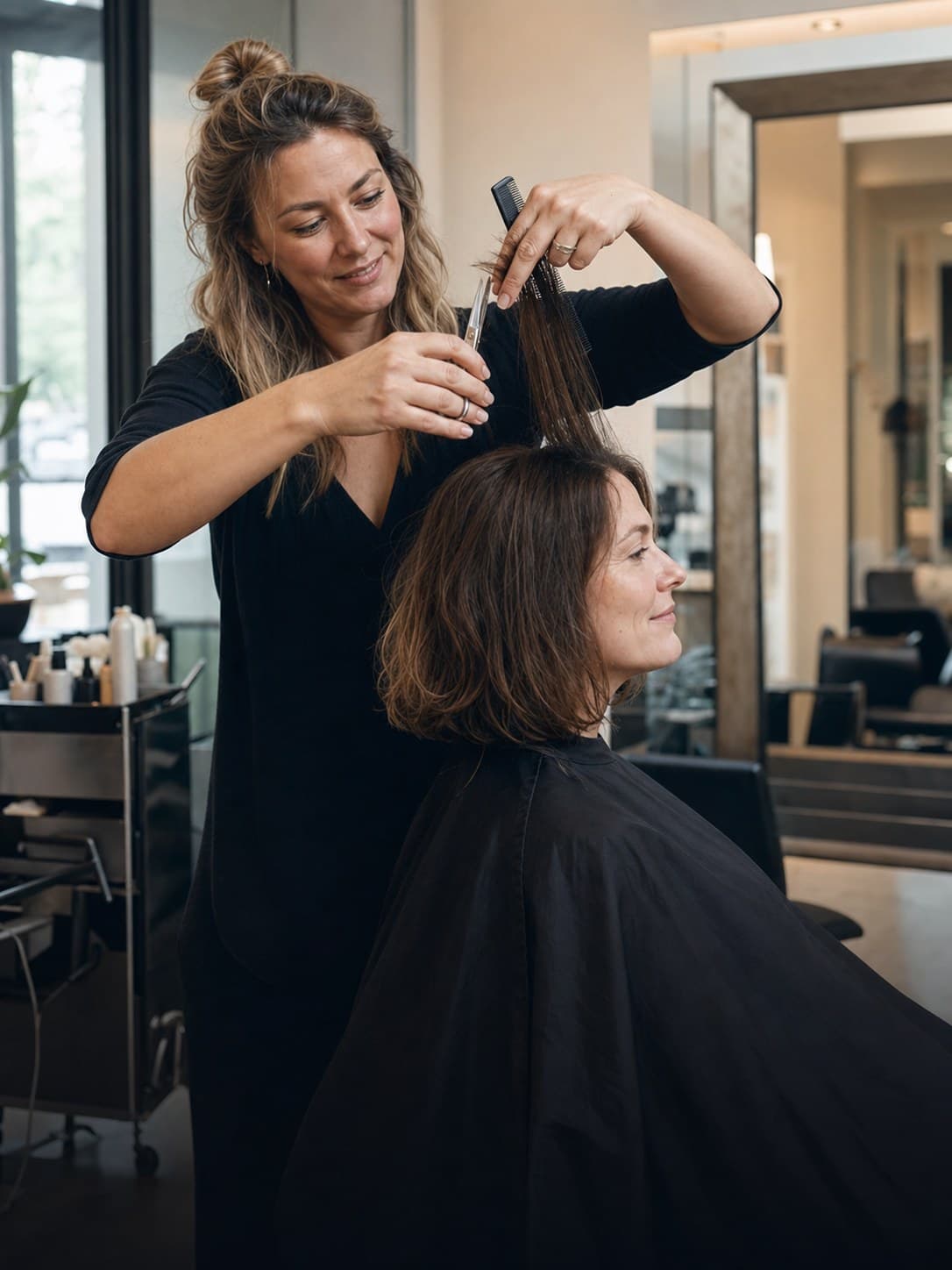 Impressiedetail for a hair salon