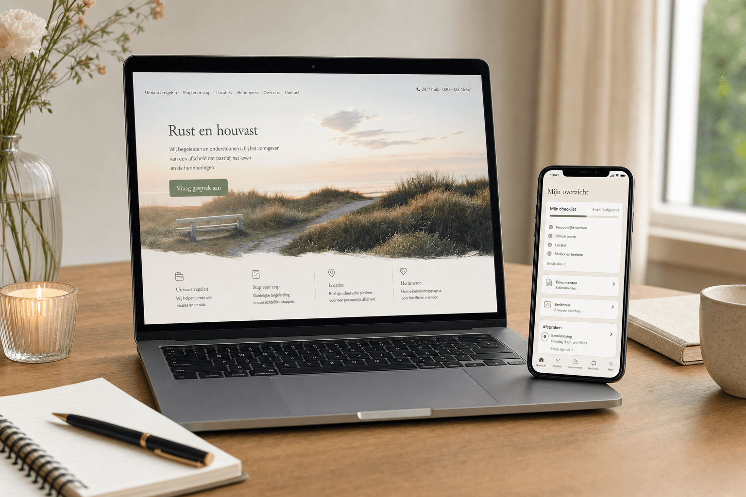 Platform mockup for funeral director