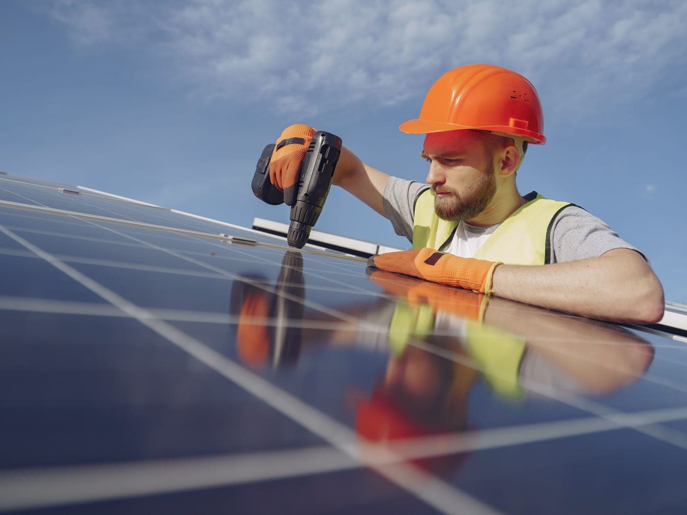 Impressiedetail for a solar panel installer