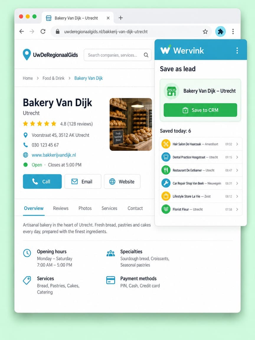 Example of browser extension (chrome & edge): Gegevens verzamelen