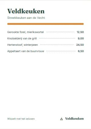 Example of menu design: Een menukaart in de ontwerpstudio