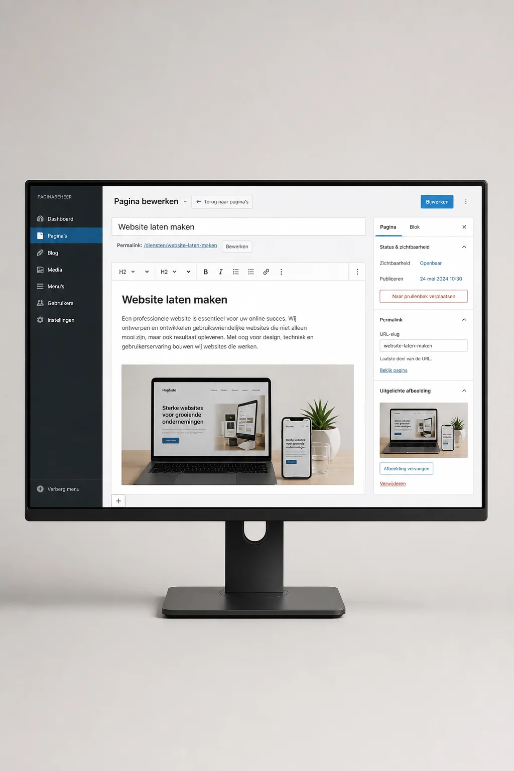 Voorbeeld van wordpress / cms