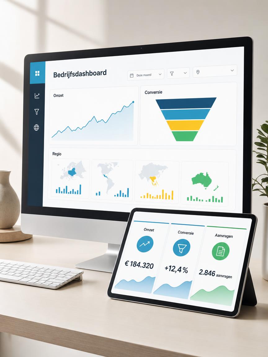 Dashboard en BI-tool met Nederlandse bedrijfsresultaten