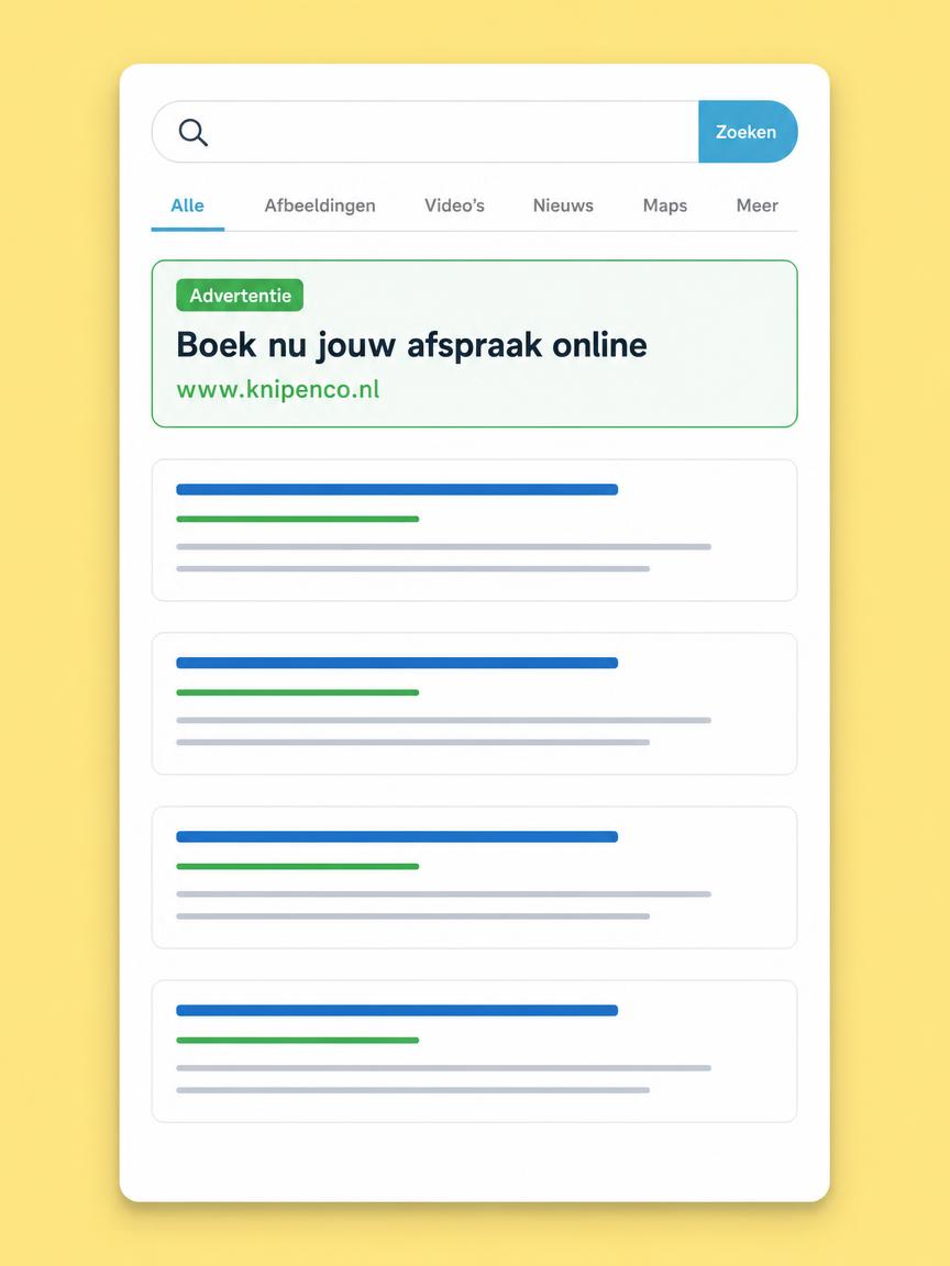 Voorbeeld Zoekmachine marketing (SEA)
