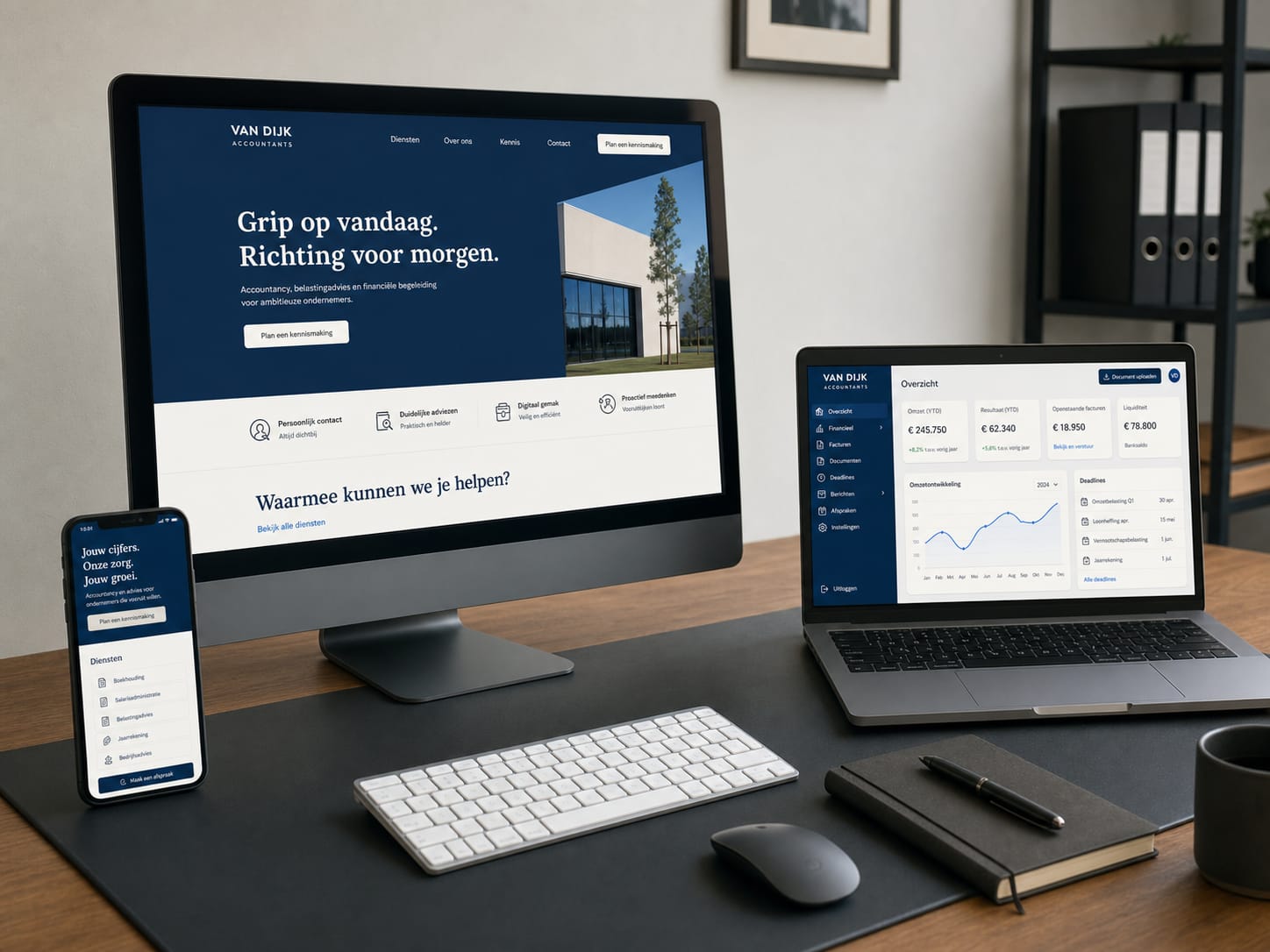 Platform mockup voor accountant