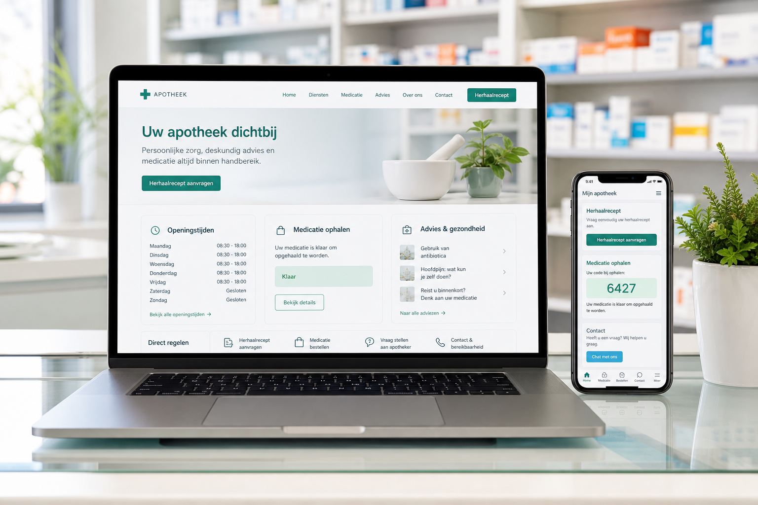 Platform mockup voor apotheek