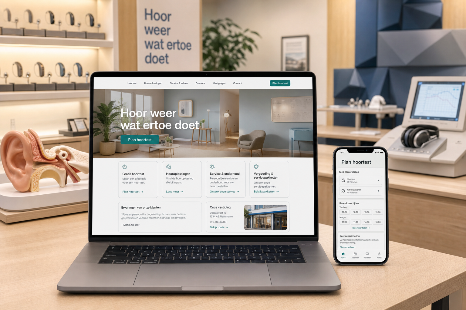 Platform mockup voor audicien