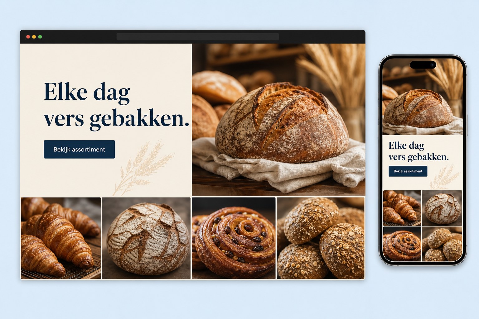 Publieke website voor bakkerij
