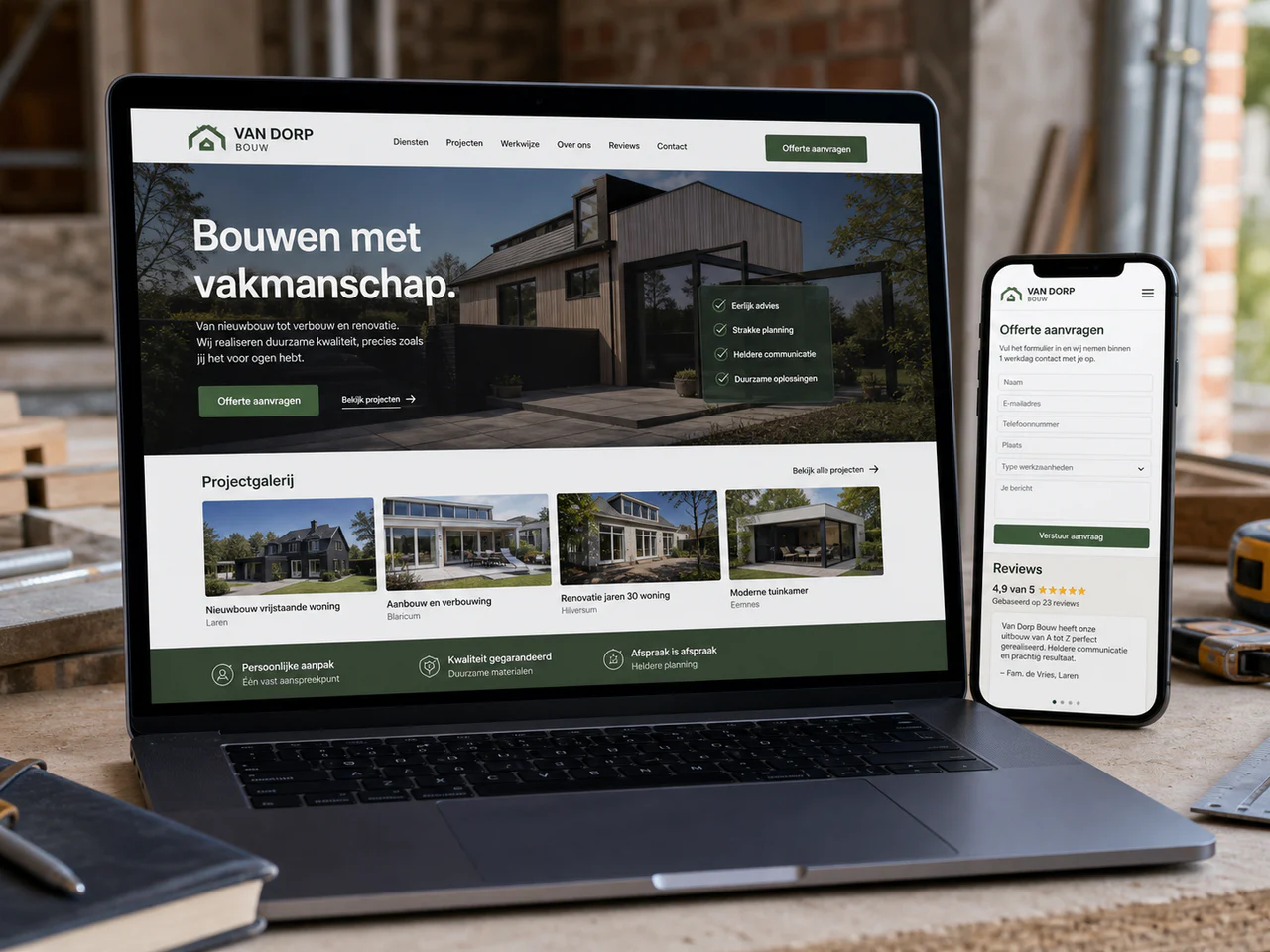 Slimme klantreis voor bouwbedrijf
