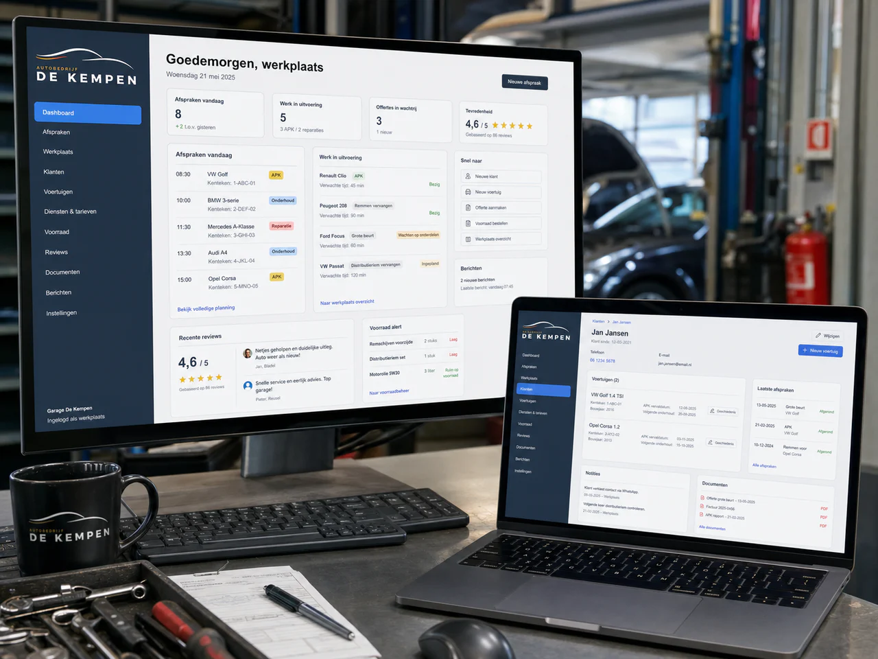 Dagelijks beheer voor autogarage