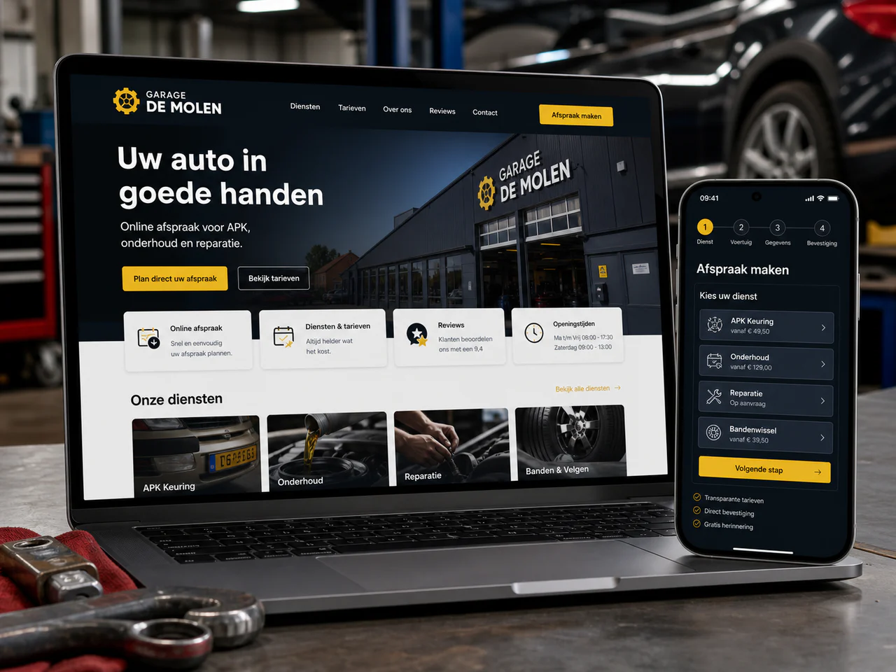 Slimme klantreis voor autogarage