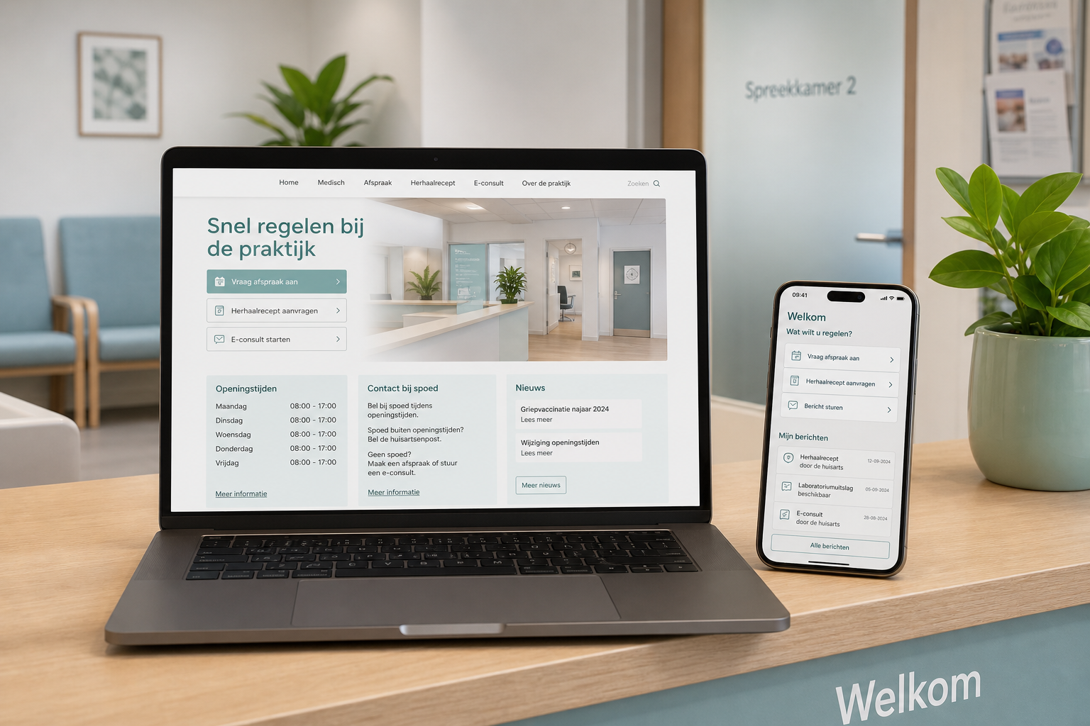 Platform mockup voor huisartsenpraktijk