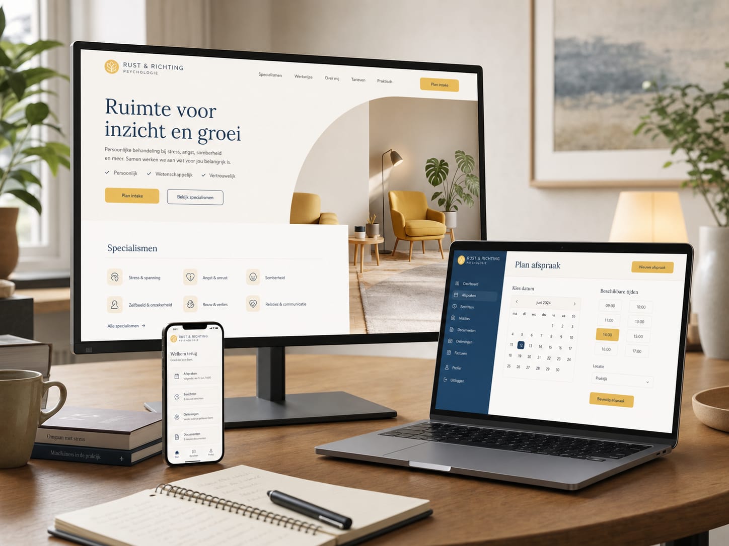 Platform mockup voor psycholoog