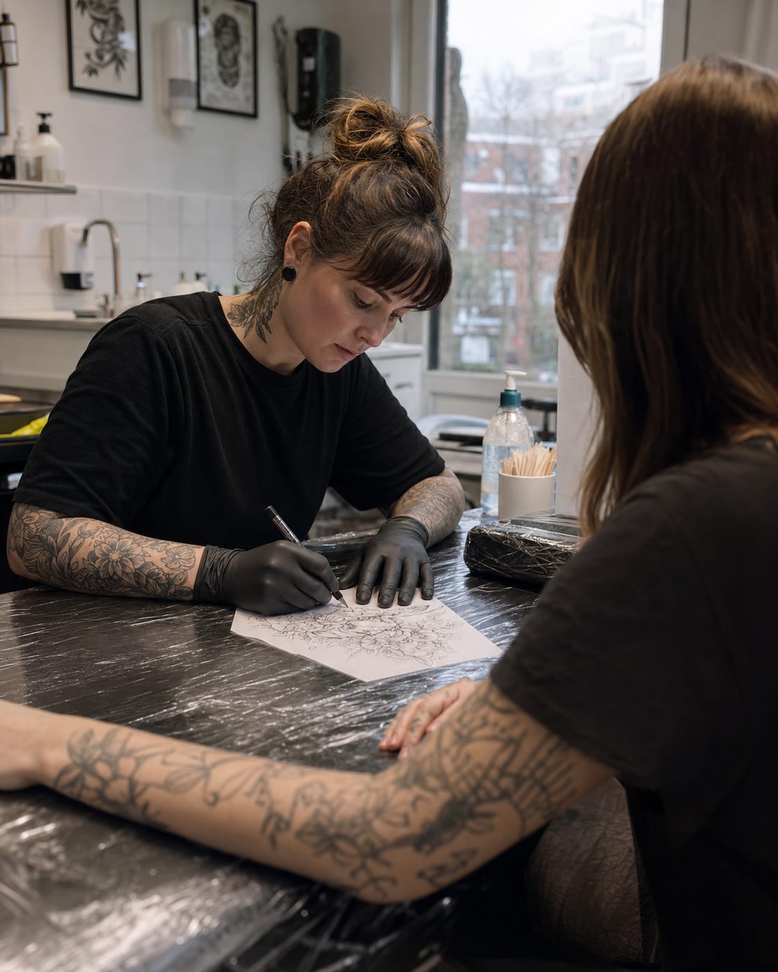 Impressiefoto voor tattoostudio