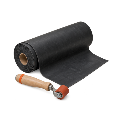 Rol zwarte EPDM-dakbedekking met een aandrukroller