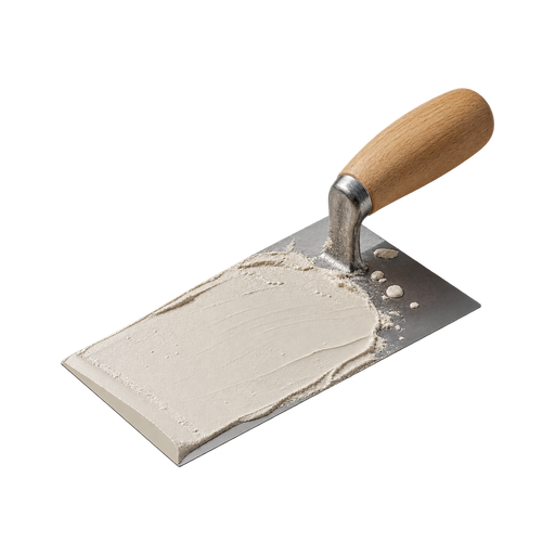 Stucspaan met een laag verse pleister